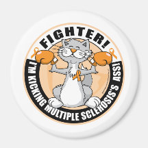 Multiple Sclerosis Boxing Cat Magnet