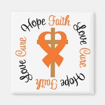 Multiple Sclerosis Faith Hope Love Cross Fridge Magnets