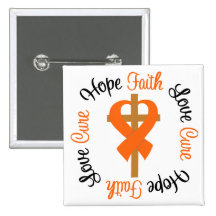 Multiple Sclerosis Faith Hope Love Cross Pins