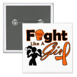 Multiple Sclerosis Fight Like A Girl Silhouette Pin