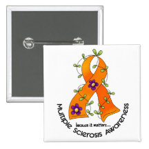 Multiple Sclerosis FLOWER RIBBON 1 Pin