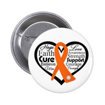 Multiple Sclerosis Heart Ribbon Collage Pins