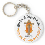Multiple Sclerosis MS WITH GOD CROSS 1 keychains