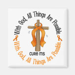 Multiple Sclerosis MS WITH GOD CROSS 1 Magnets