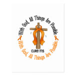 Multiple Sclerosis MS WITH GOD CROSS 1 Post Card