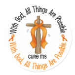 Multiple Sclerosis MS WITH GOD CROSS 1 stickers