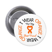 Multiple Sclerosis Orange Ribbon Best Friend Button