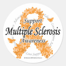 Multiple Sclerosis Ribbon of Butterflies Sticker