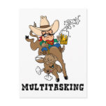 Multitasking Bull Rider postcards