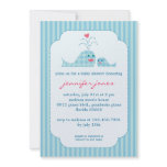 Mum and Baby Boy Whale invitations