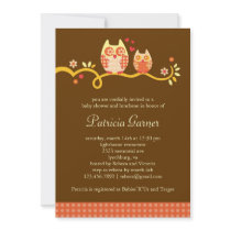 Mum and Baby Owl Unisex Baby Shower Invitation