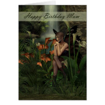 Mum Birthday card woodland fairy
