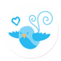 mum cute birdy round stickers