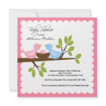 Mum & Dad Birds with Baby Bird Baby Shower Personalized Invites