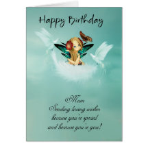 Mum Fairy Birthday Card With Doves