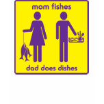 Mum Fishes, Dad Does Dishes t-shirts