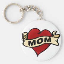 Mum Heart Tattoo Keychain