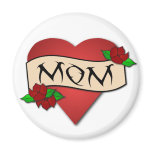 Mum heart tattoo magnet
