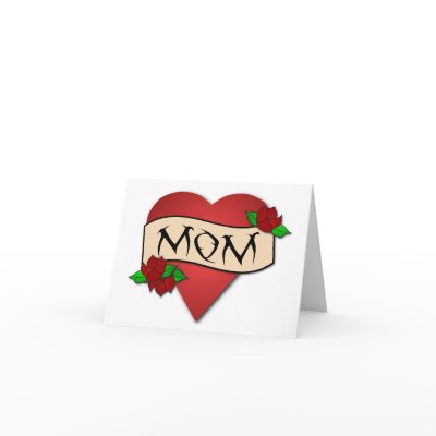 Mum heart tattoo Mother's Day card by slamdunksapparel