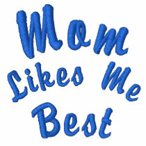 Mum Likes Me Best Embroidered Pink n Blue Polo Shirt