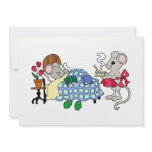 Mum Mouse Caring for Sick Child invitations