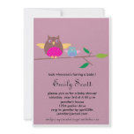 Mum n Baby owl -  Pink baby shower invites invitations