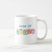 Mum of Twins Blocks Coffee Mugs