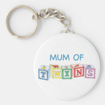 Mum of Twins Blocks Key Chains
