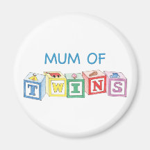 Mum of Twins Blocks Magnet