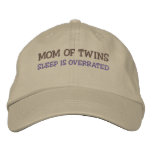 Mum of Twins SLEEP IS OVERRATED embroidered hats