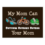 Mum Outswim Outbike Outrun Triathlon Postcard