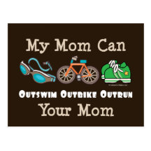 Mum Outswim Outbike Outrun Triathlon Postcard