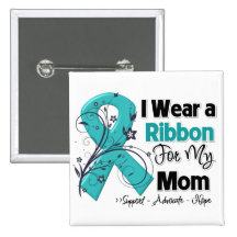 Mum - Ovarian Cancer Ribbon Buttons