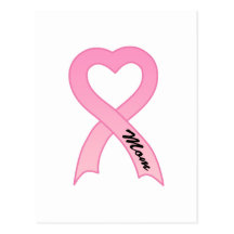 Mum Pink Ribbon Postcard