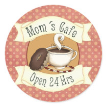 Mum´s Café Round Sticker