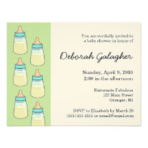 Mum to Be Bottles Baby Shower Personalized Invite