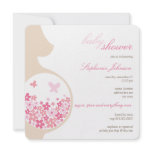 Mum To Be Girl Pink Flowers Baby Shower Invite invitations