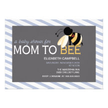 Mum-to-BEE Baby Shower Invitation - faded saphire