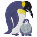 Mummy and Baby Penguin embroidered shirts