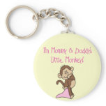 Mummy and Daddy's Monkey - Pink Tshirts and Gifts keychains