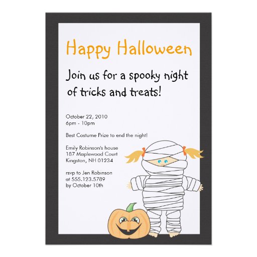 Mummy Halloween Party Invitation