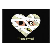 Mummy Heart Face Custom Invite