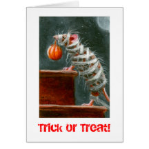 Mummy Mouse, Trick or Treat! Halloween card