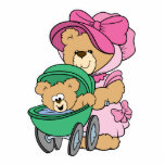 Mummy N Baby Bear in Stroller photo sculptures