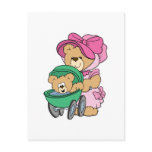 Mummy N Baby Bear in Stroller Post Cards