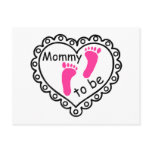 Mummy To Be Pink Girl Footprints Heart