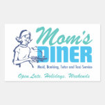 Mum's Diner, Maid, Banking, Tutor, and Taxi Servic Rectangular Stickers