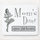 Mum's Diner Retro Waitress Black & White