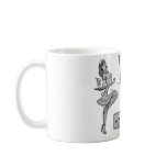 Mum's Diner Retro Waitress Black & White Mug