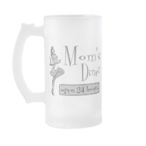 Mum's Diner Retro Waitress Black & White Mug